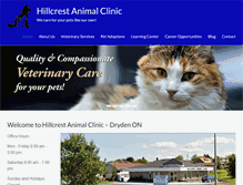 Tablet Screenshot of hillcrestanimalclinic.net